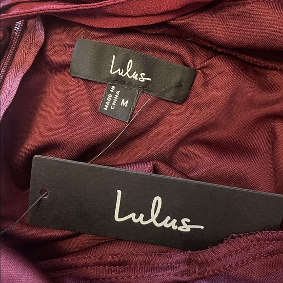 New Lulus Event Ready Burgundy Backless Lace-Up Maxi Dress Size Medium - Picture 4 of 4